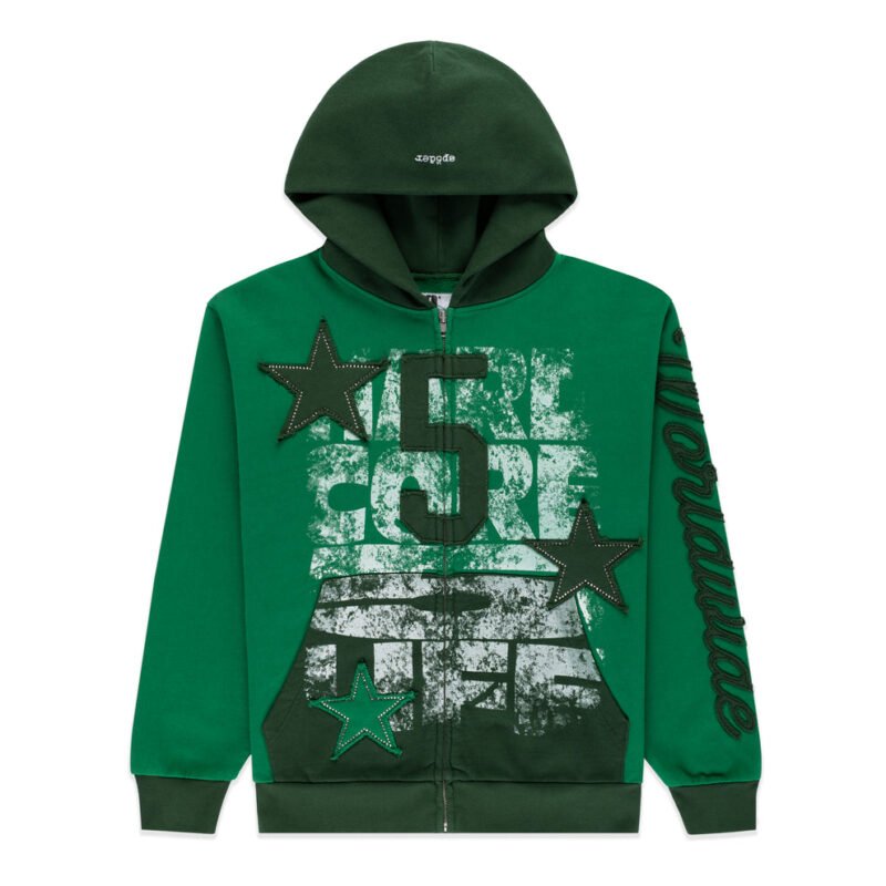 Triple 5 Stitch Zip Up Green