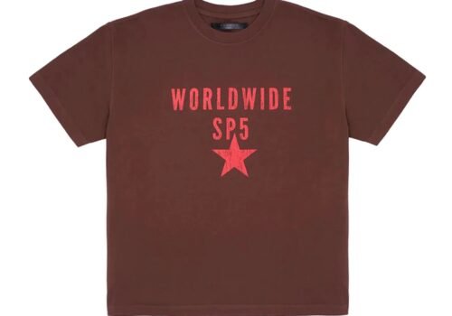 Sp5der Oversized Worldwide Sp5 Tee Brown