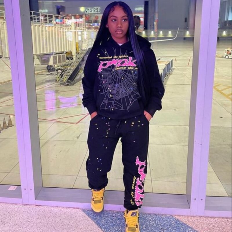 Sp5der Pink Printed Tracksuit
